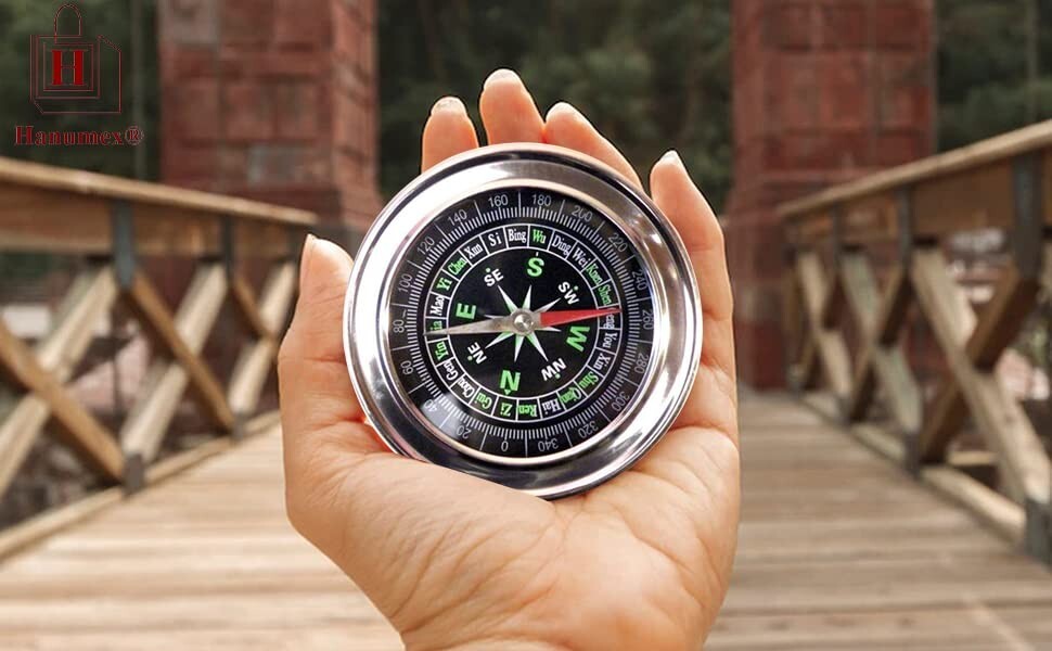 Stainless steel silver magnetic compass 3”inch