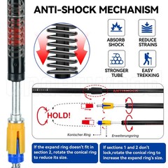 Collapsible Trekking Poles for Hiking 2 Pack – Adjustable Aluminum Hiking Pol…