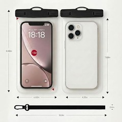 1/2 Pack Waterproof Phone Pouch Compatible with iPhone A6-Black