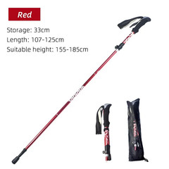 5 Section Outdoor Fold Trekking Pole Camping Portable Walking Hiking Stick for N