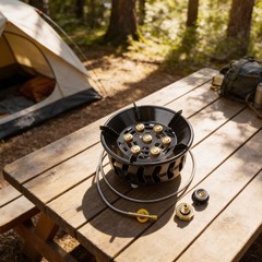 Camping Stove Gas Burner 19800W Portable Stainless Steel Foldable Design