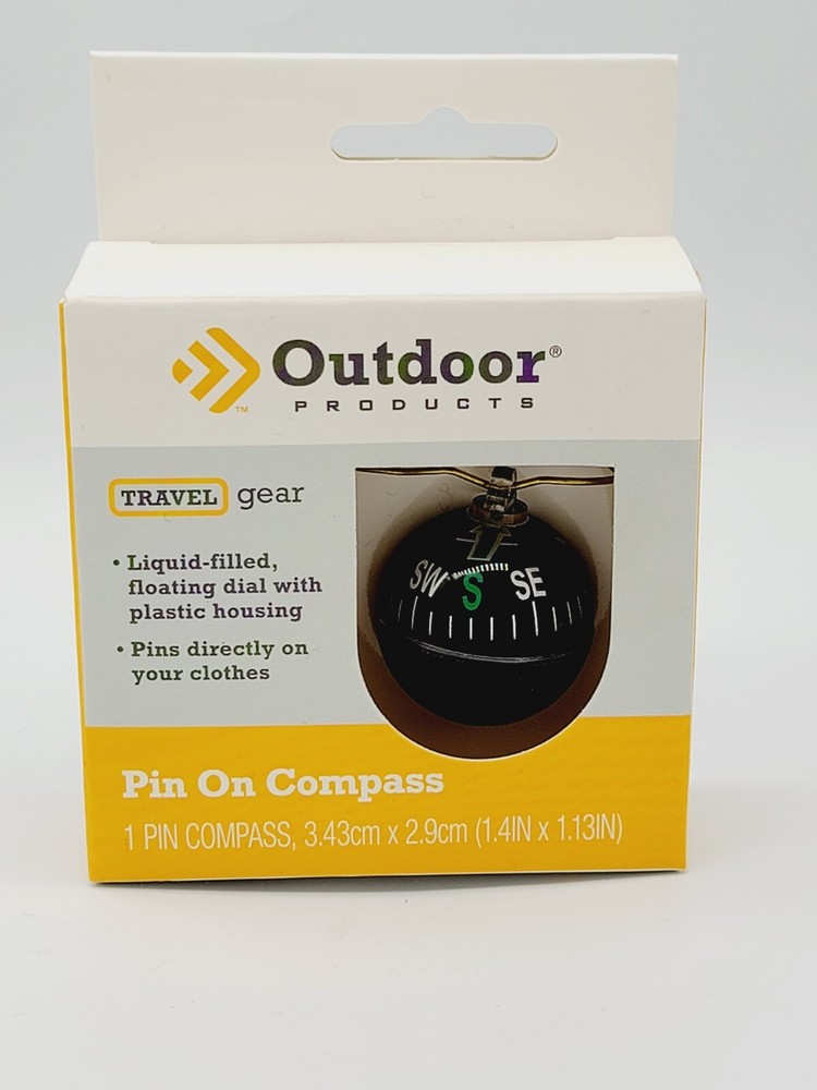Outdoor Products Pin On Compass – NIP – Liquid filled – VGC