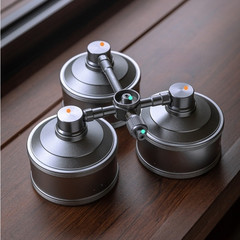 Camping Gas Supply Adapter 3 Canister Inputs 2 Stove Outputs Black Gray