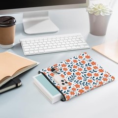 Book Sleeve Book Lovers Gifts Waterproof Books Pouch Red Plant Flower 1280