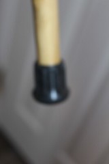 Custom Made Red Oak Walking Hiking Stick with Antler Morel Mushroom Carving