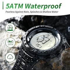 H001 Military Digital Watch for Men, Tactical Outdoor Adventure Watch with