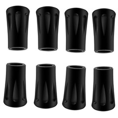 8Pcs Trekking Pole Tips Replacement Protectors, Rubber Feet for Hiking Black