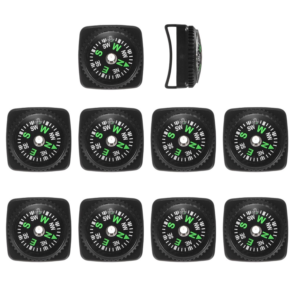 20mm Slip-On Wrist Compass [10PCS] – Hard Shell Liquid Filled Compass – [Black]
