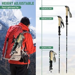 Aluminum Trekking Poles 5 Section Anti Shock Pair