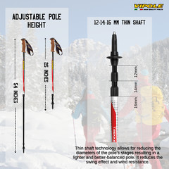 Vipole Trekker Cork Hiking Poles with Twistlock Technology and Adjustable Shafts