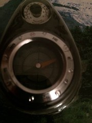 Mini Compass Thermometer with Key Chain Ring For Hiking & Running NIP