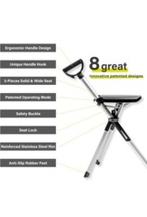 Ta-Da Chair Trekking Hiking Folding Walking Stick w/Seat 34.2” OPENBOX MSRP $180
