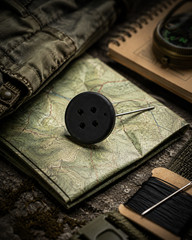 Escape Evasion Compass Button Hidden Mini Survival Compass Made in USA