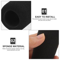 4Pcs Thickened Sponge Crutch Handle Grips Durable Non Slip Black