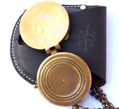 Thoreau’s Go Confidently Quote Engraved Nautical Compass With Stamped Leather Ca