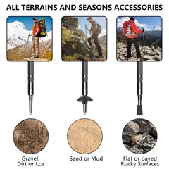 Hiking Pole Detachable Lightweight for Stick Walking silver