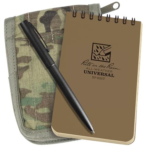 Weatherproof 3″ x 5″ Top Spiral Notebook Kit: CORDURA Fabric Cover, MultiCam
