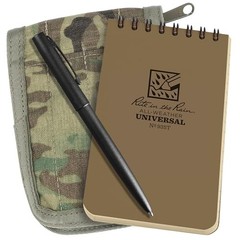 Weatherproof 3″ x 5″ Top Spiral Notebook Kit: CORDURA Fabric Cover, MultiCam