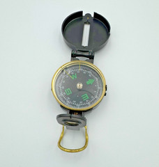 Stansport Engineer Directional Compass Military Style Black Brass Vintage