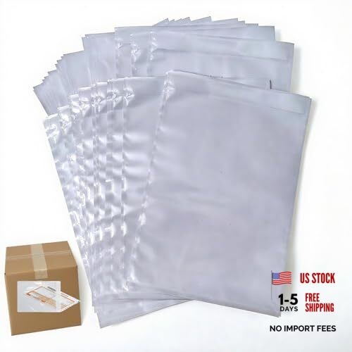 200PCS 6.7″ x 10″ Clear Packing List Envelopes, Self 6.7x 10inch-200pcs