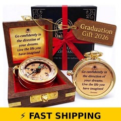 OakiWay Dream Chaser Compass – Inspirational Gift for Graduation