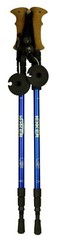Used 2X Hikker Anti-Shock Hiking Poles Adjustable Walking Trekking Stick Compass