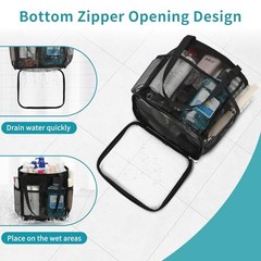 Mesh Shower Caddy Medium (9.1″L x 8.3″W x 9.8″H) B# Black with Phone Pouch