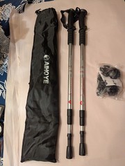 Aihoye Walking Hiking Trekking Adjustable Sticks With Carry Bag New
