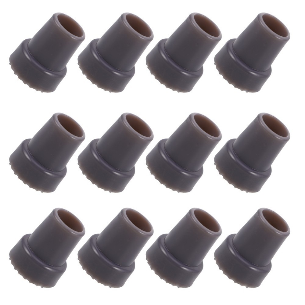 12Pcs Heavy Duty Rubber Tips for Canes Grey Non Skid Walking Stick Replacement