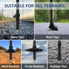 2X Adjustable Trekking Poles Nordic Walking Sticks Anti-shock Hiking Alpenstock