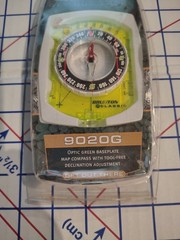 Brunton Map Compass 9020G with Optic Green Baseplate Declination Adjustment. NEW