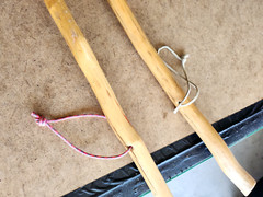 Pair of Vintage 48″ Bamboo Hiking Walking Sticks (RB)