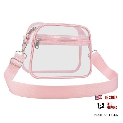 Clear Bag for Stadium Events – Stadium Approved Mini Clear Purse, Small Pink