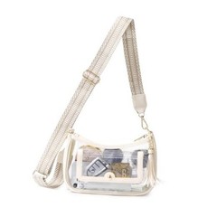 Clear Bag for Stadium Events, Clear Purses for Women, Crossbody Milky White