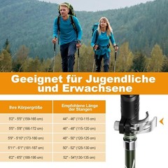 Hiking Poles Walking Poles Walking Poles 110-130cm Folding Adjustable Lightweight
