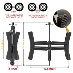 Camper Wheel Chock Stabilizer 2 Sets, Double Tire Spacing:3.5in-12in, Black