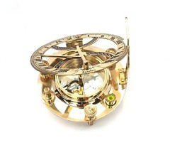 Nautical Vintage Style – 5″ Brass Sundial Compass, Compass gift,Anniversary Gift