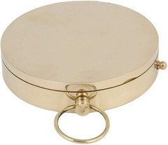 Antique Brass Nickel 2-Inch Magnetic Nautical Compass with Top Loop (Set of 5)
