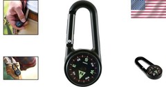 Compact Outdoor Compass with Clip-On Carabiner for Hiking & Camping Adventures