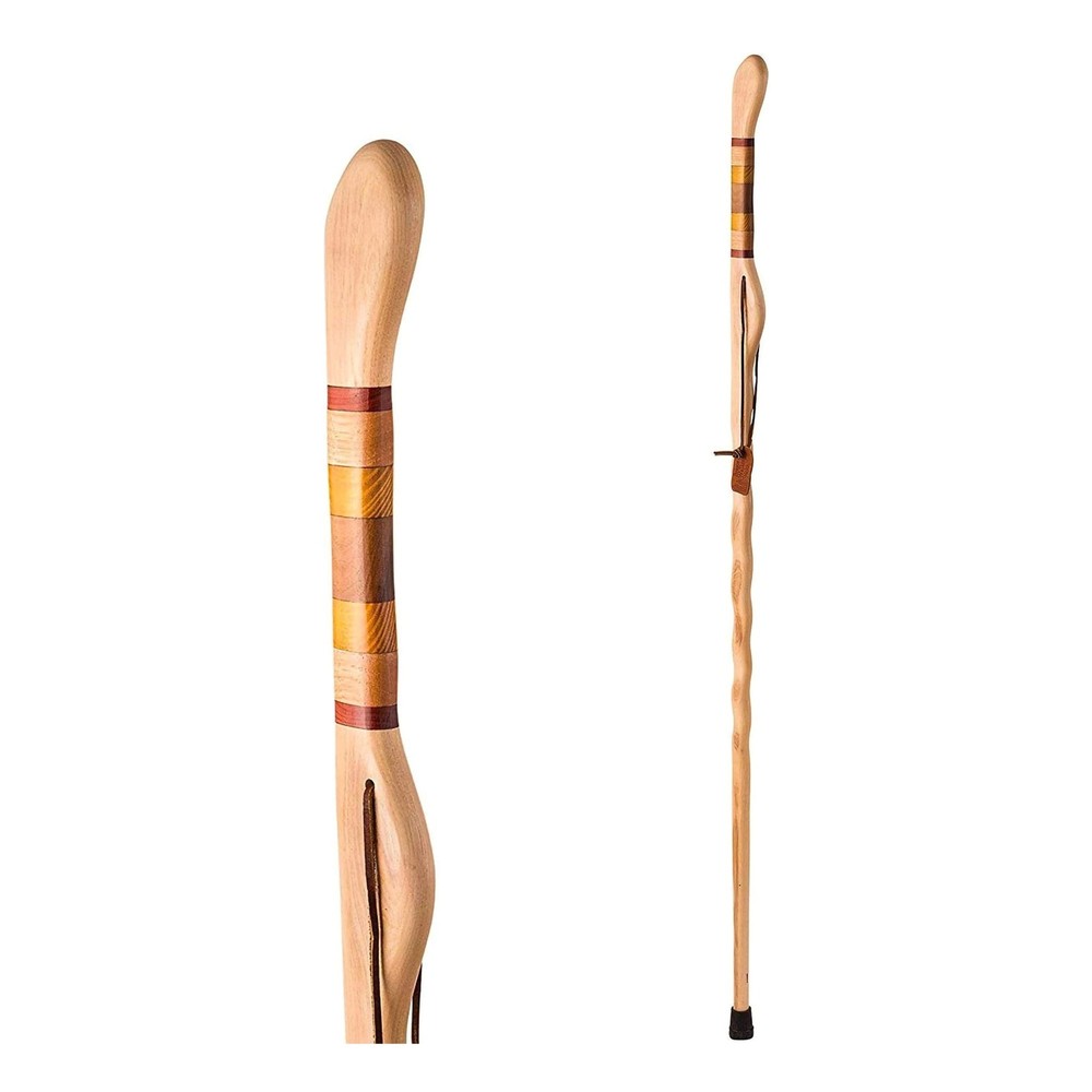 Brazos Twisted Safari Hickory Wood Walking Stick 58 Inch Height