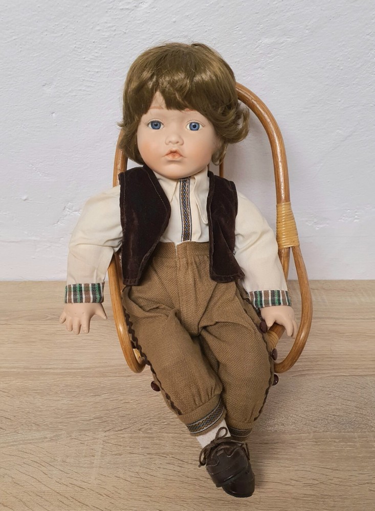 Artist doll porcelain doll 36 cm sitting collector rarity Vintage