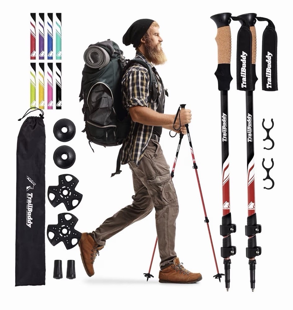 Trail Buddy Ultra-Strong Aluminum Cork Trekking Poles