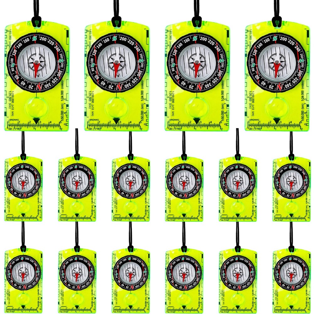 16 Pcs Orienteering Compass Acrylic Hiking Compass with Rope for Navigation B…