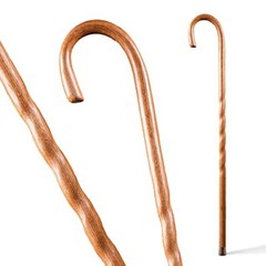 Brazos Handcrafted Wood Walking Cane, Twisted Oak, Crook Assorted Colors