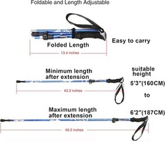 Travel-Friendly Trekking Pole – Lightweight & Foldable 13.4″ for Easy Carrying
