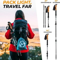 Bastones de trekking de fibra de carbono: bastones de senderismo plegables.neuvo