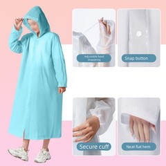 Reusable Thickened EVA Raincoat Waterproof Portable Extra Long Coverage