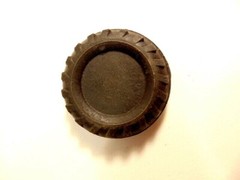 Vintage rubber tire shaped pocket size compass; made in Japan
