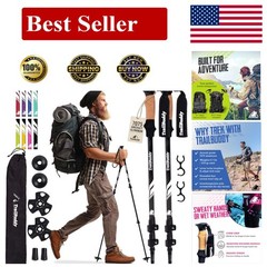 Lightweight 7075 Aluminum Trekking Poles – Adjustable, Collapsible Hiking Sticks