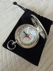 Dalvey Scotland Classic Voyager Pocket Compass Polished Silver Tone SS Hunter
